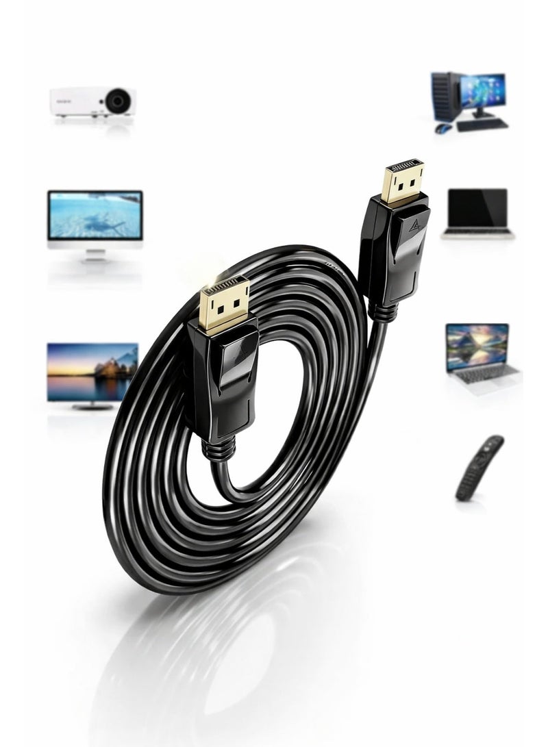 Bright Premium DisplayPort to DisplayPort Cable 3M – Supports 8K@60Hz & 4K@144Hz – 32.4Gbps Bandwidth – Compatible with PC, Laptop & Monitor - Image 5